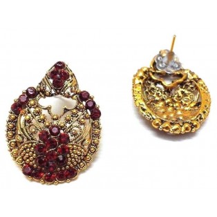 Golden Oxidized Women Earring Jhumka Jhumki Jewelry Drop PushBack Classy Gift 70